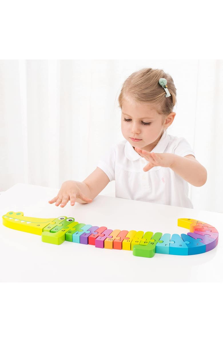 NEW CLASSIC TOYS Alphabet Puzzle Crocodile, Alternate, color, Multi