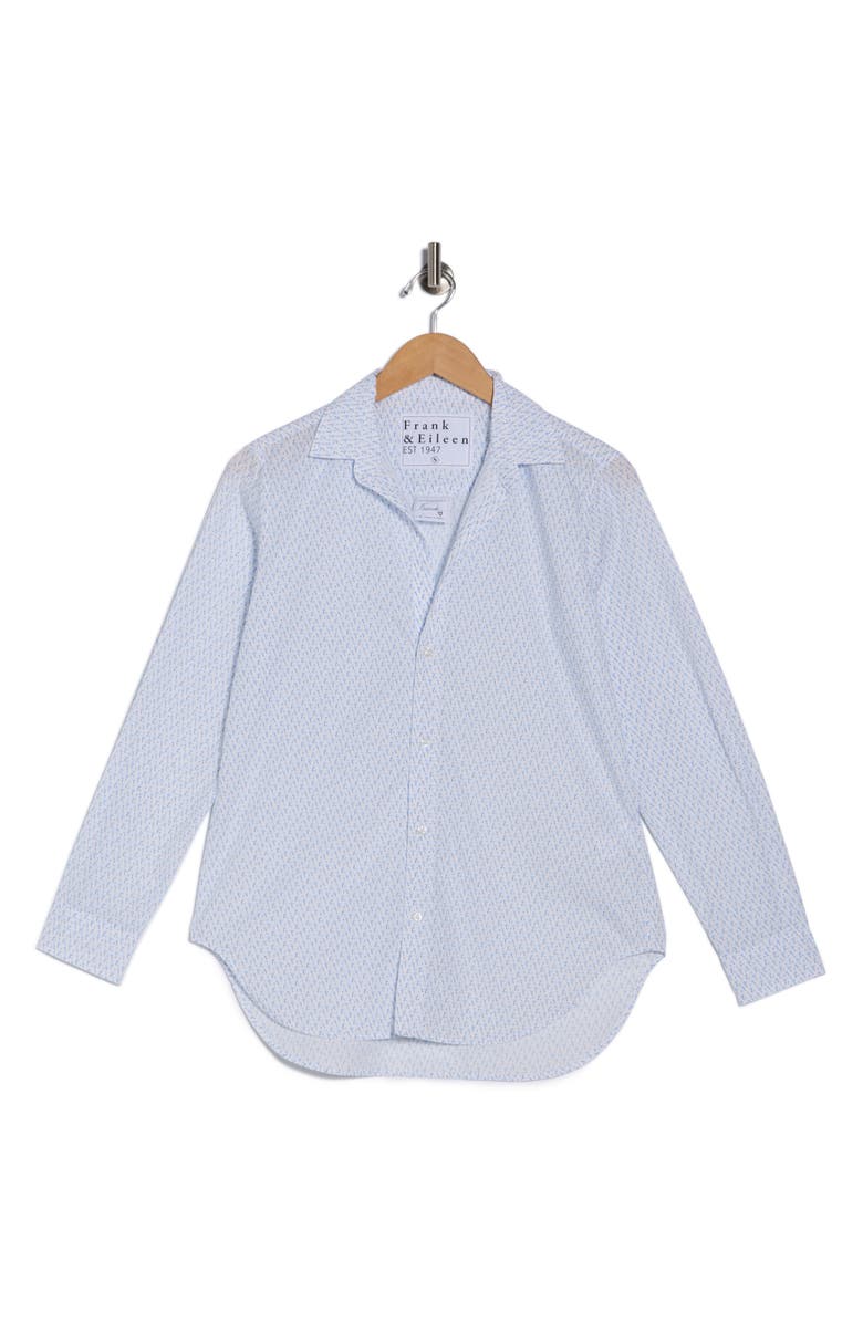 Frank & Eileen Classic Cotton Button-Up Shirt, Alternate, color, Blue Flamingos