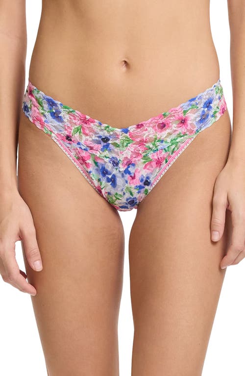Hanky Panky Printed Signature Lace Original Rise Thong In Paint And Pour
