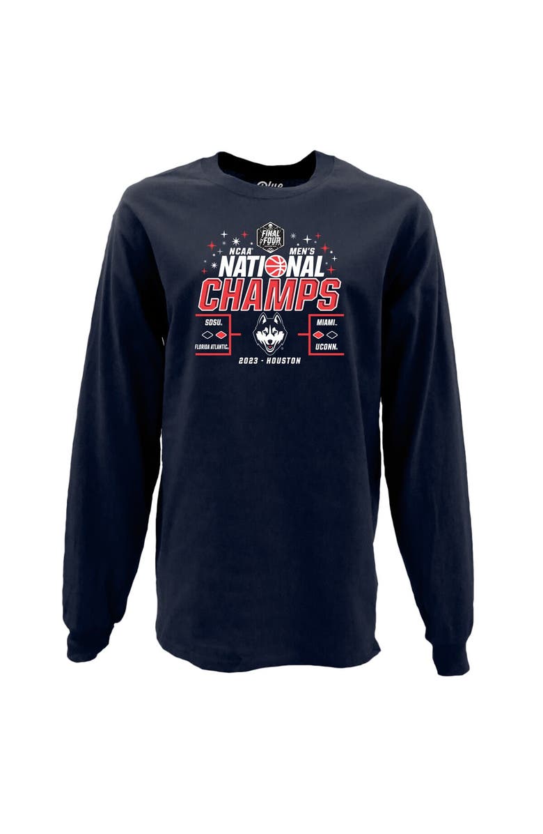BLUE 84 Women's Blue 84 Navy UConn Huskies 2023 NCAA Men's Basketball National Champions Buzzer Stars Long Sleeve T-Shirt, Main, color, 