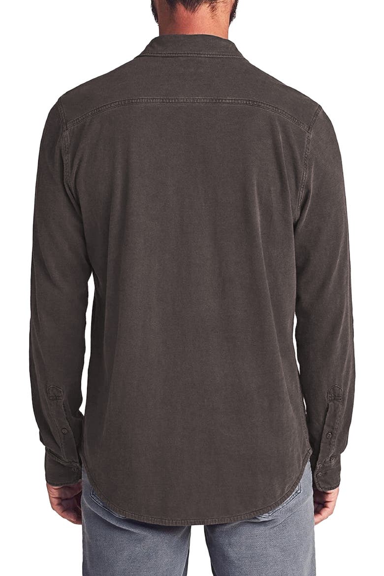 Knit Seasons Organic Cotton Button-Up Shirt, Alternate, color, WASHED BLACK