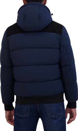 Water Resistant Mixed Media Bomber Jacket