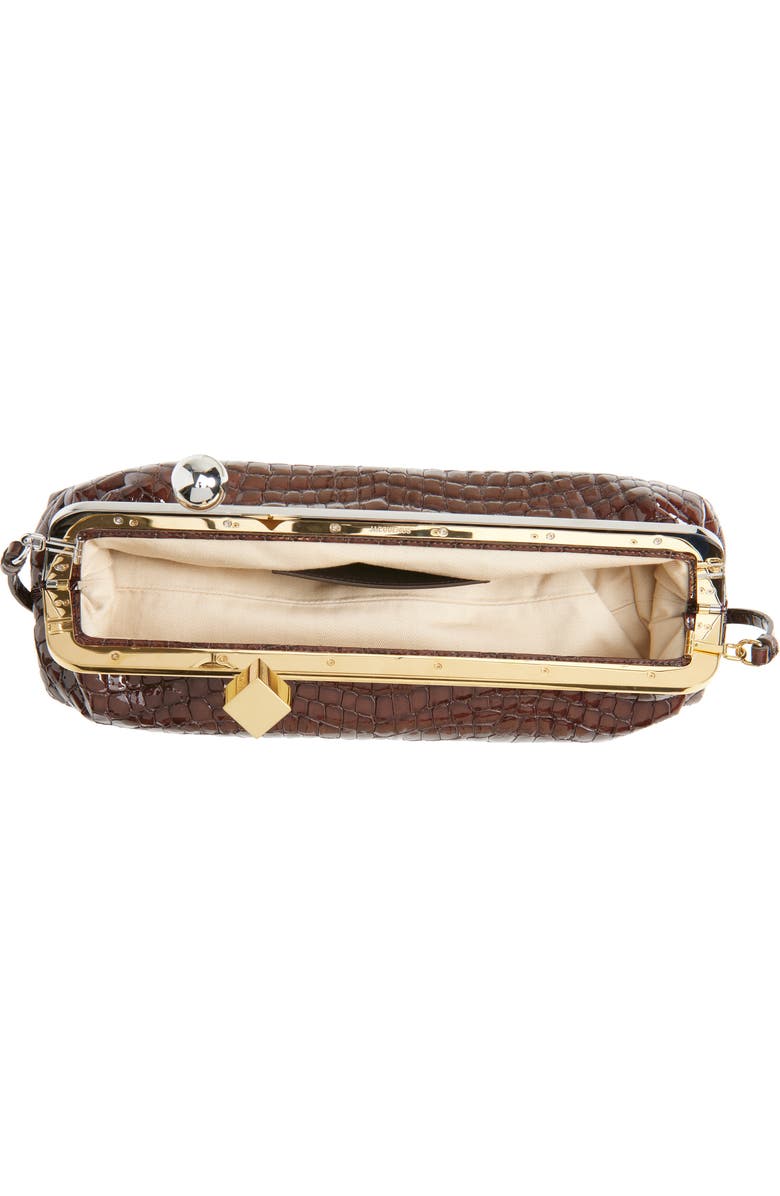 Jacquemus La Pochette Salon Croc Embossed Leather East/West Clutch, Alternate, color,