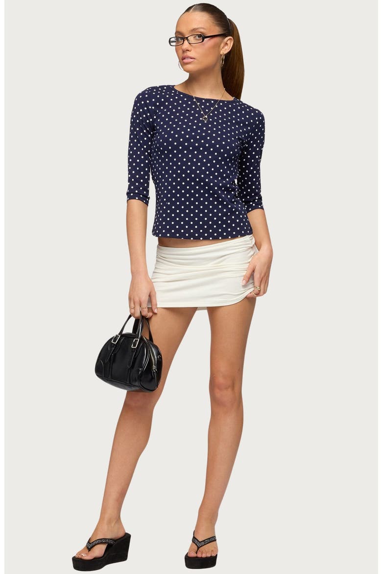 Lela Polka Dot T-Shirt, Alternate, color, NAVY-AND-CREAM