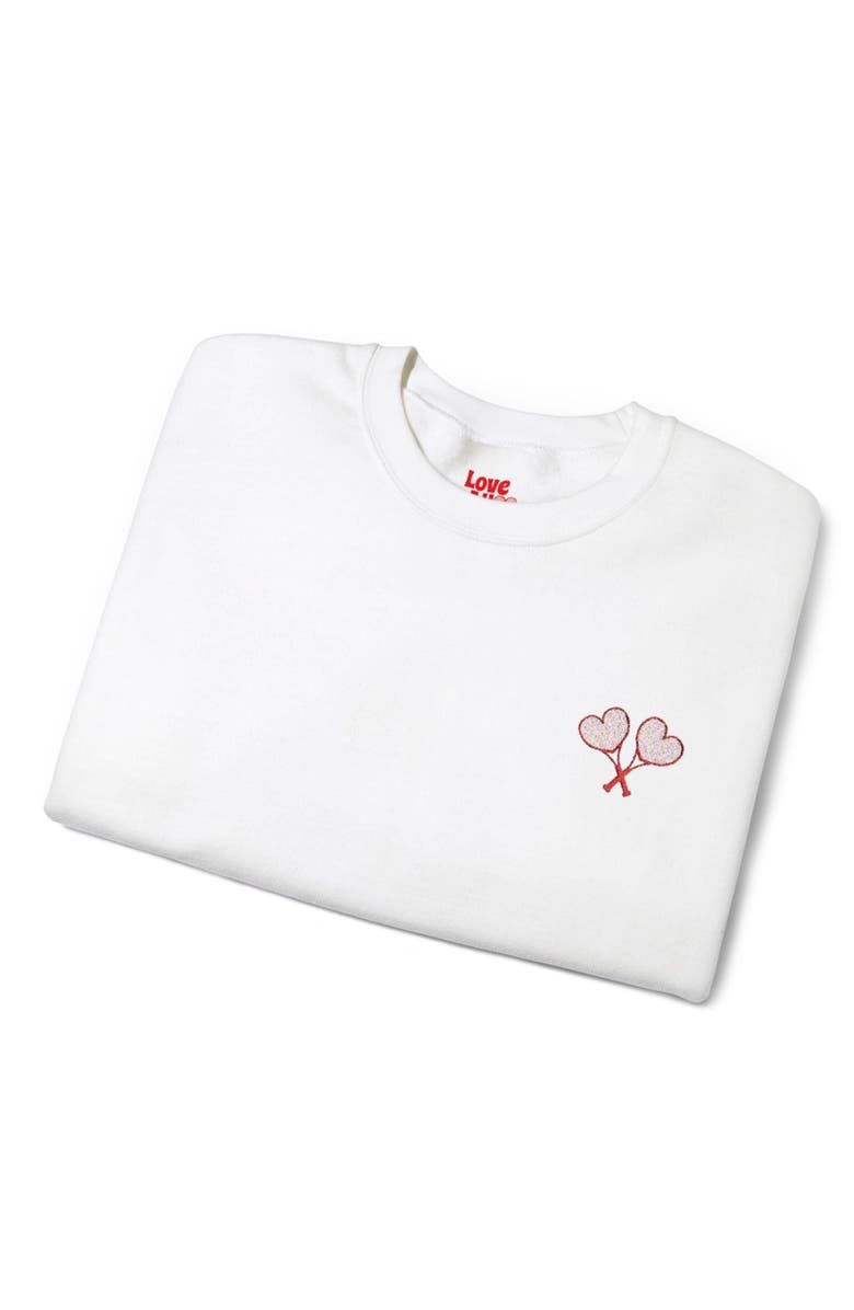 Love All Tennis Adult Embroidered Crewneck Sweater, Alternate, color, White