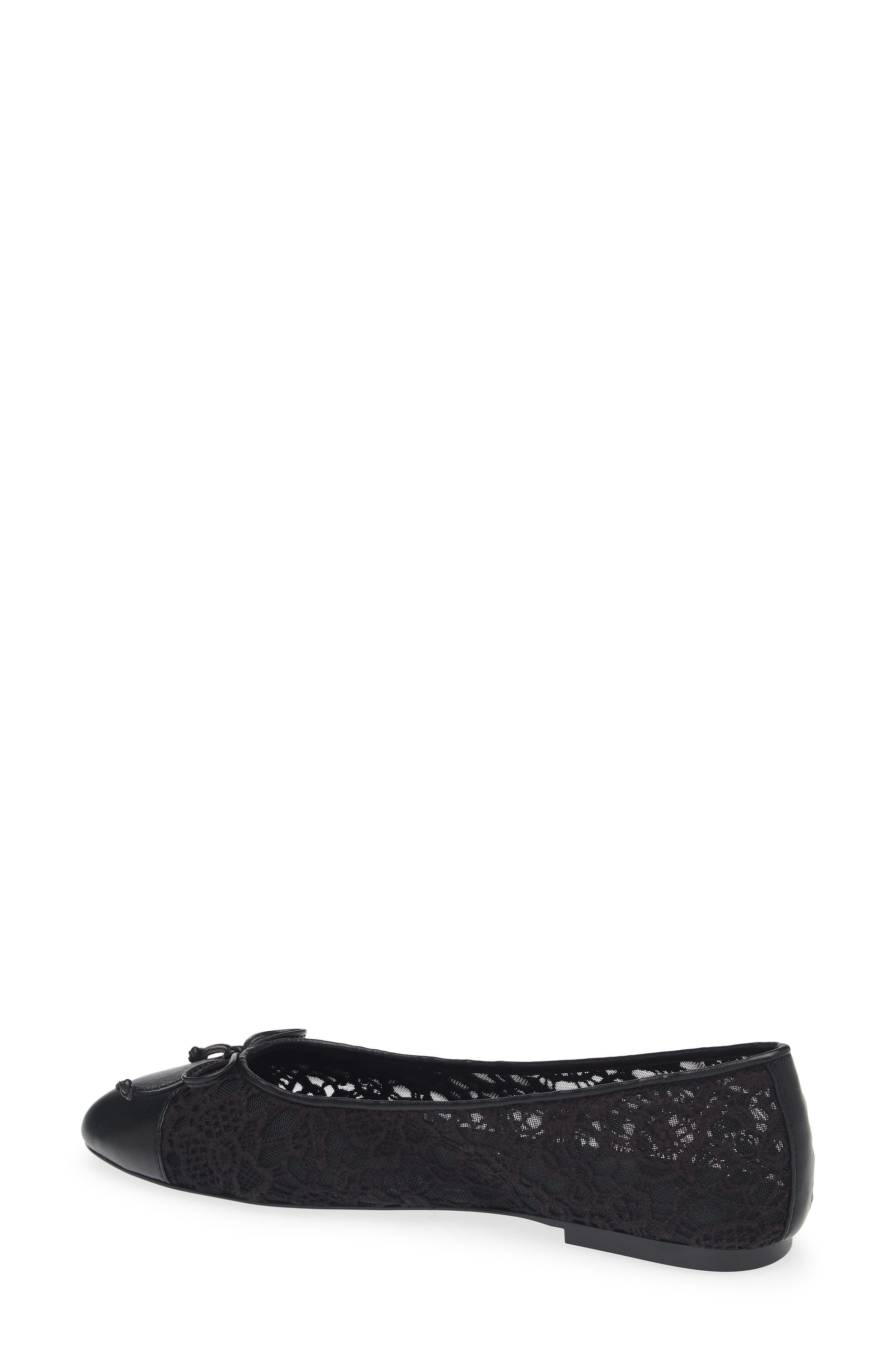 Lace Ballet Flat, Main, color, BLACK