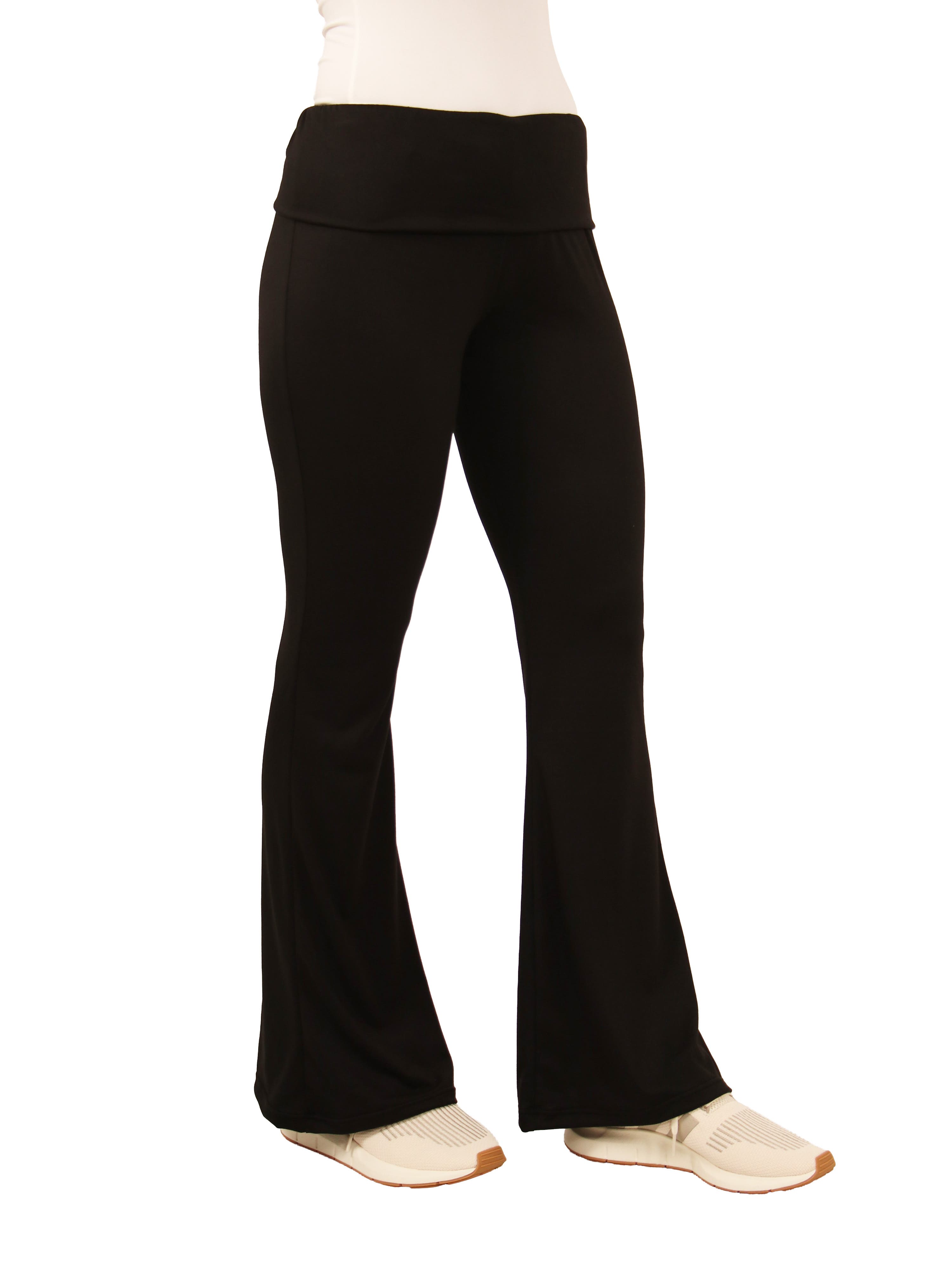 Black Bell Bottom Foldover Waist Sweatpants - image 2