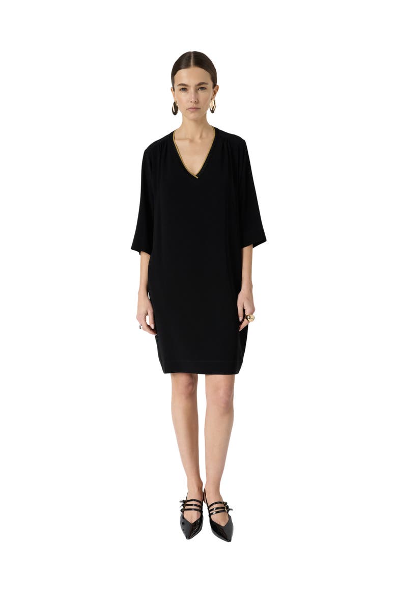 Raysa V-Neck Shift Dress, Main, color, Black