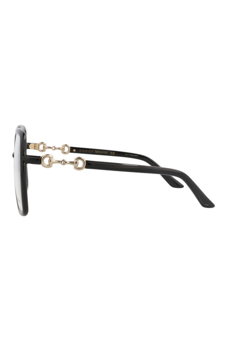 55mm Square Optical Glasses, Alternate, color, BLACK BLACK TRANSPARENT