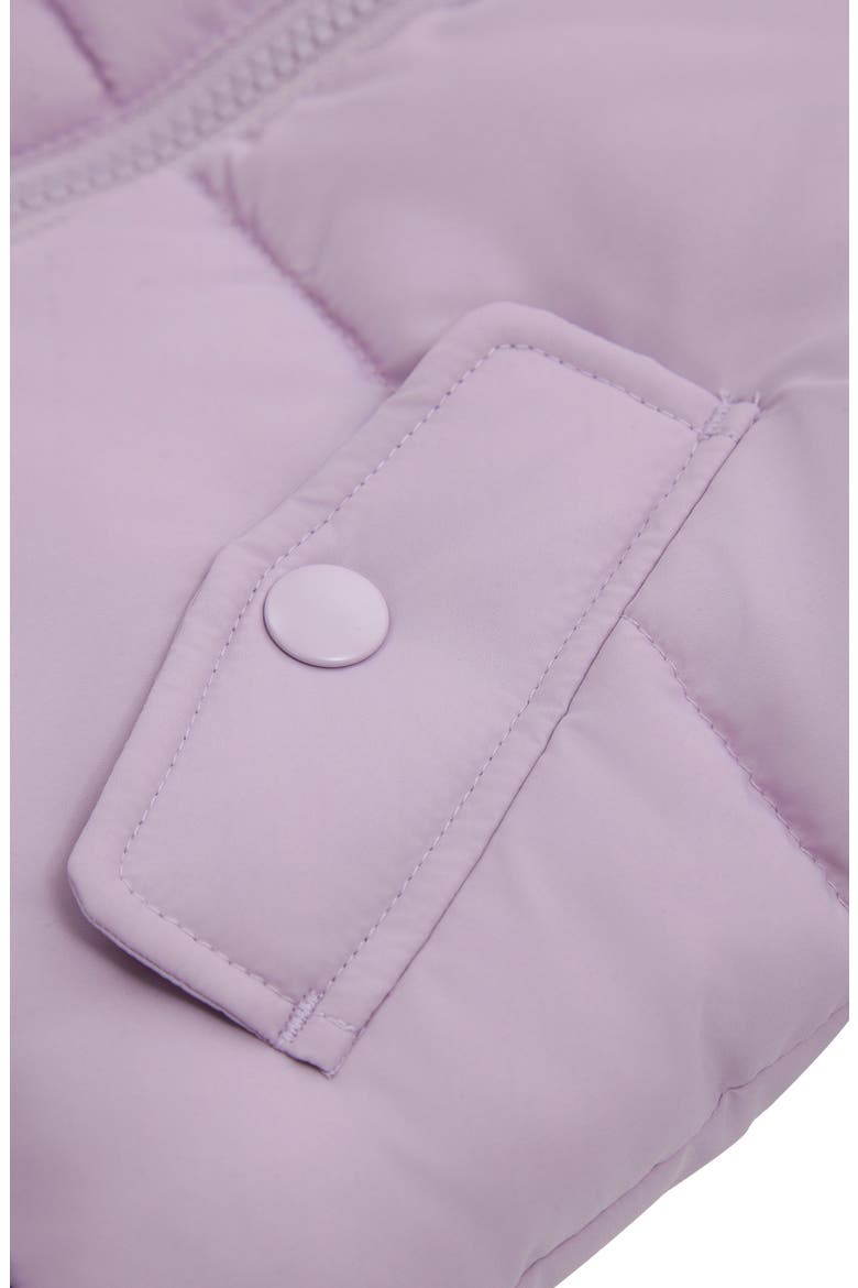 Kids' Rosie Fleece Lined Ruffle Puffer Coat, Alternate, color, Purple