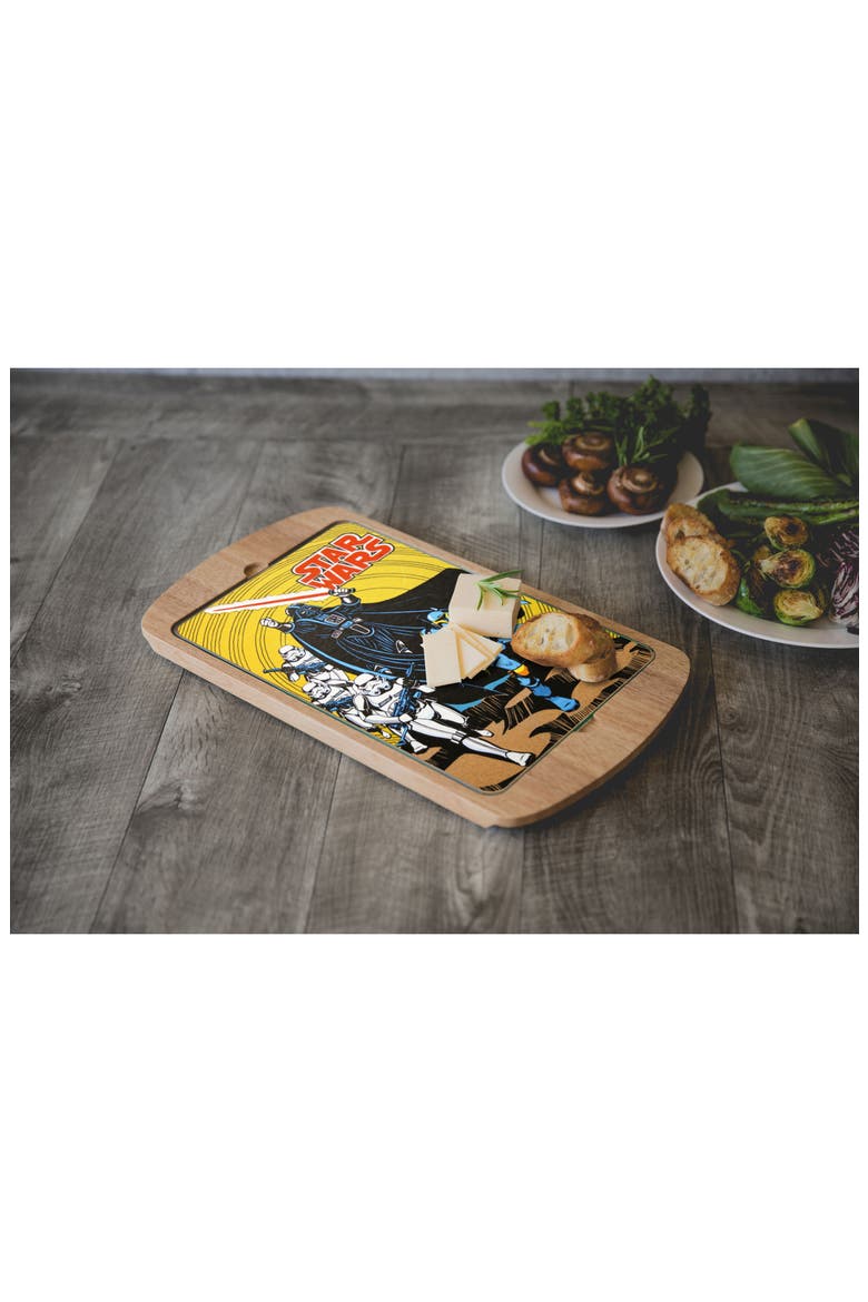 Billboard Glass Top Serving Tray, Alternate, color, BROWN