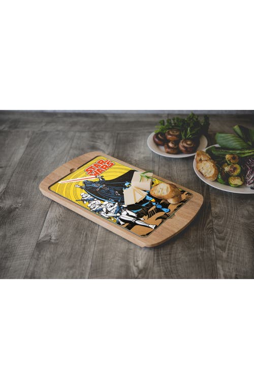 Picnic Time Billboard Glass Top Serving Tray In Brown