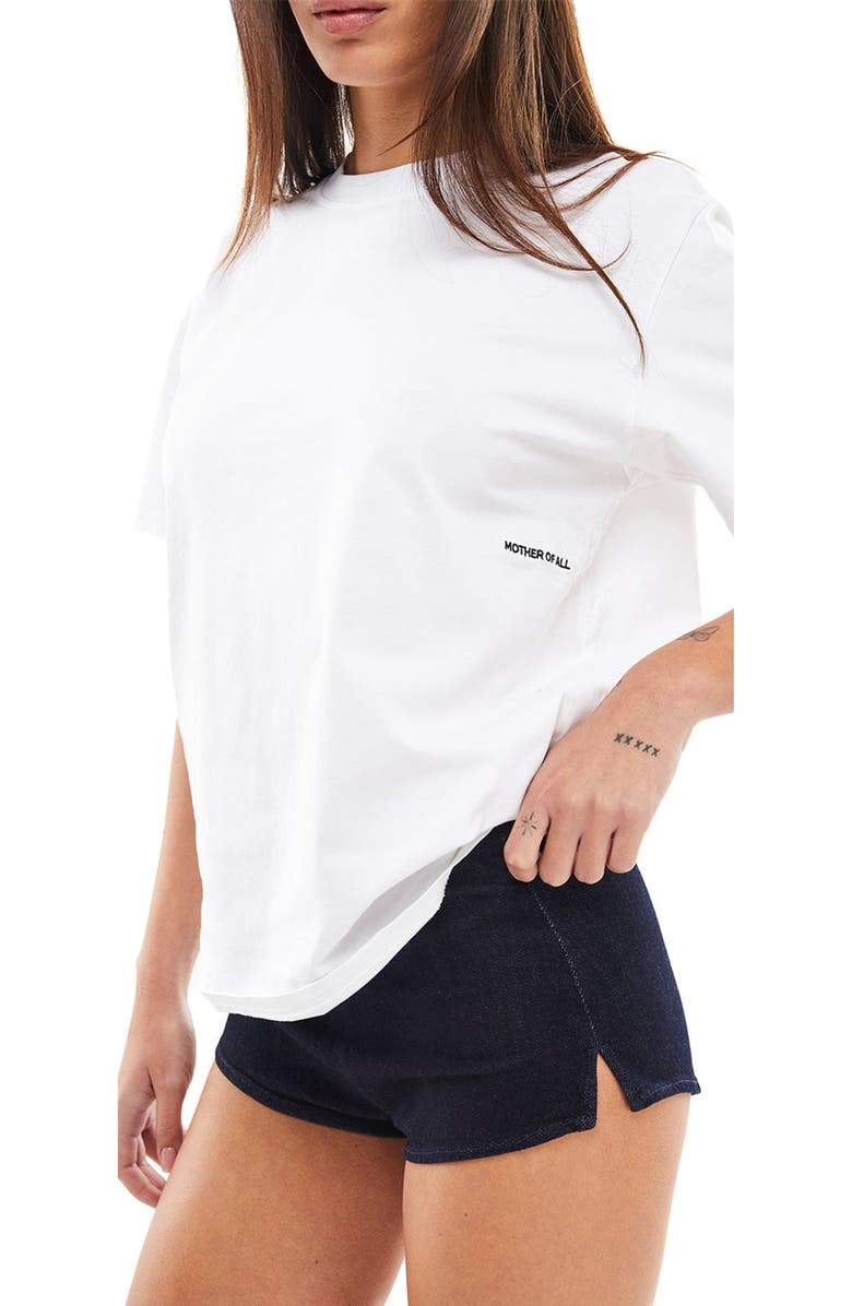 Mother of All Greta Denim Shorts, Alternate, color, Dark Denim