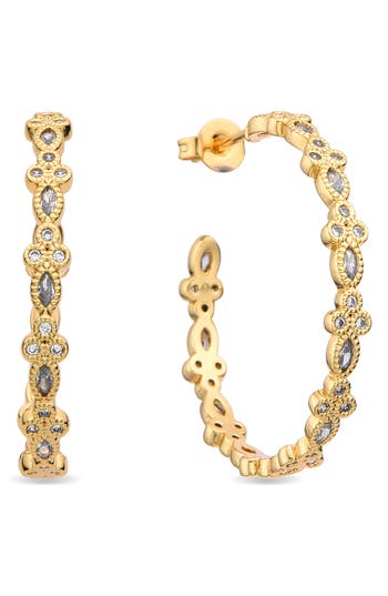 Eye Candy Los Angeles Emy Stone Hoop Earrings