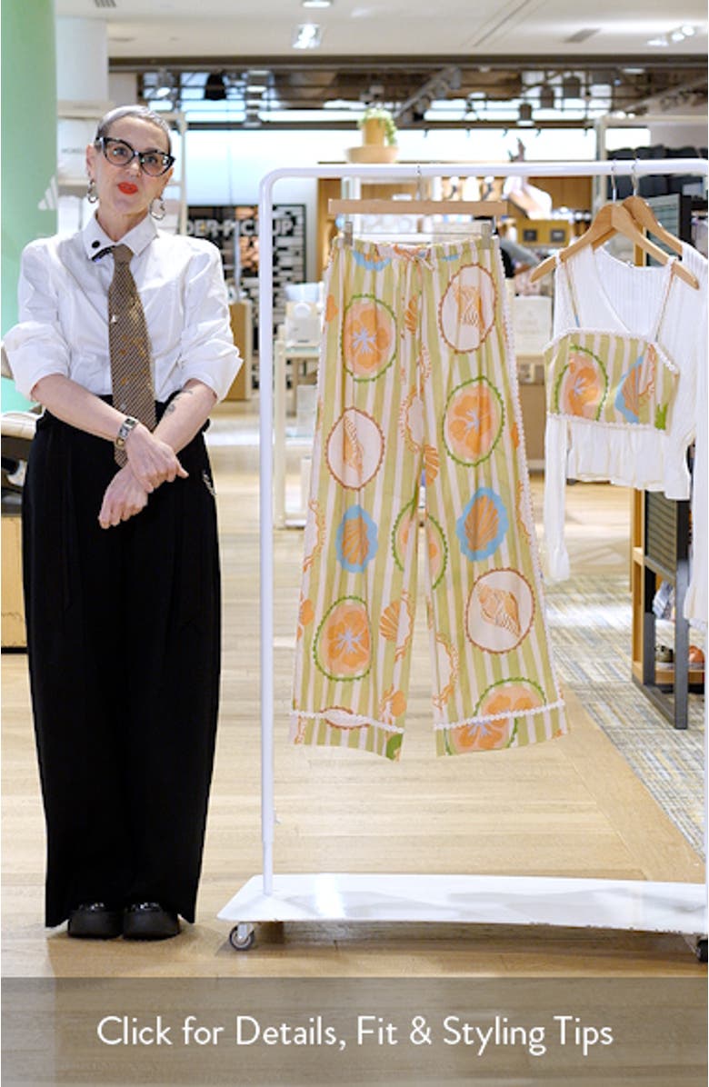 Fiorella Print Linen & Cotton Pants, sales video thumbnail