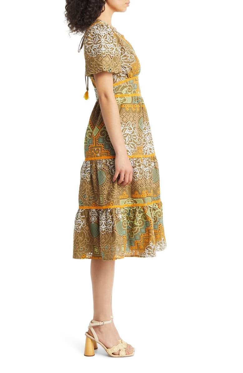 BTFL-life Kena Broderie Anglaise Tiered Cotton Dress, Alternate, color,