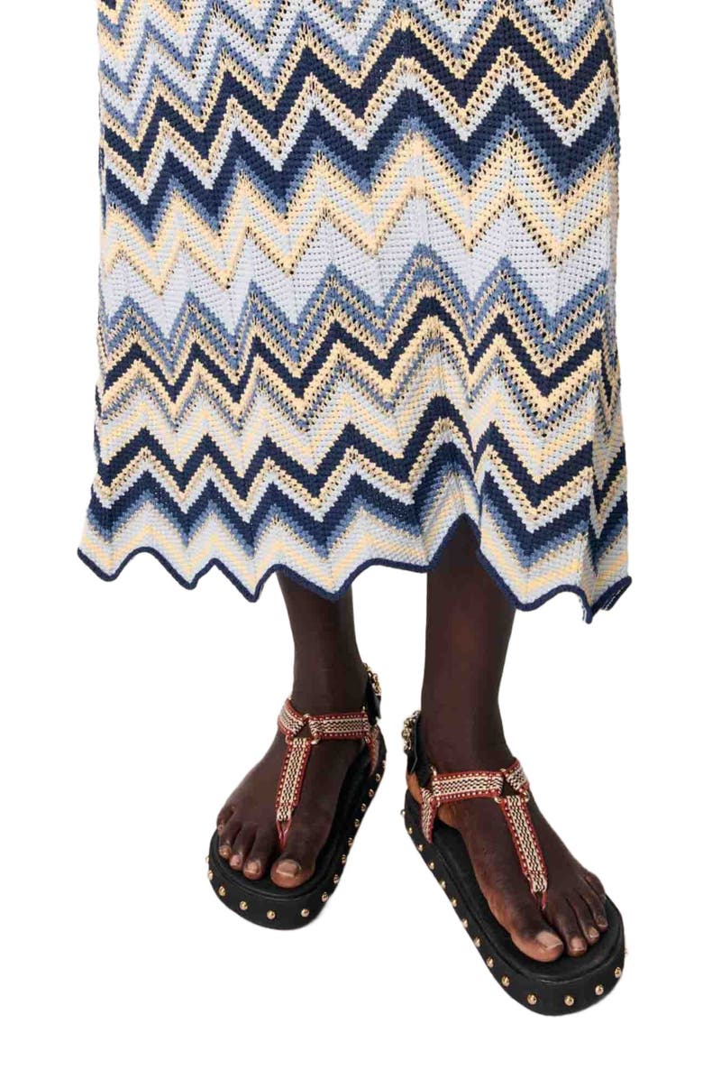 maje Crochet-knit maxi dress, Alternate, color,