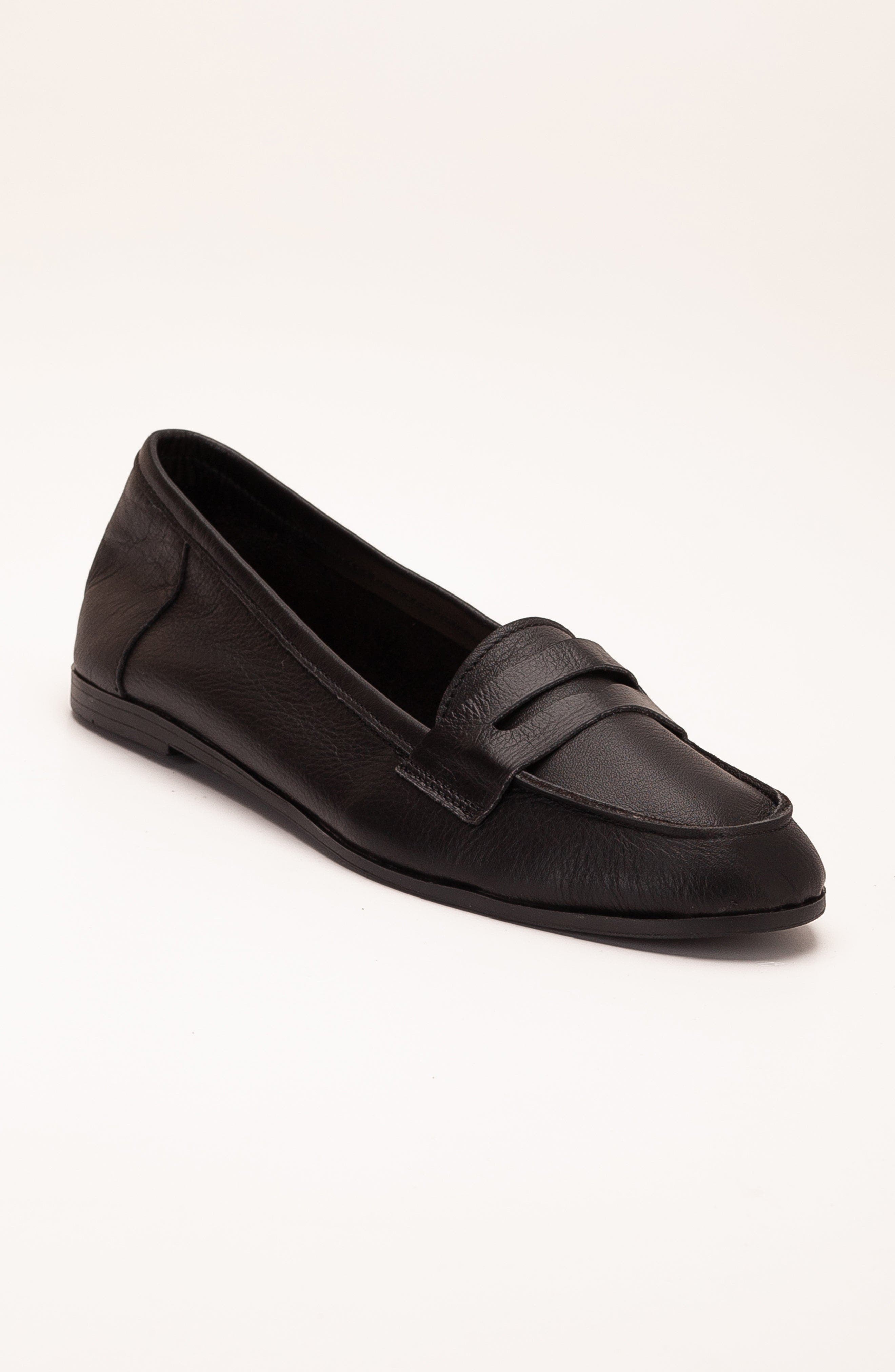 Forever & Always Shoes Dorothy Leather Loafer, Main, color, Black Leather