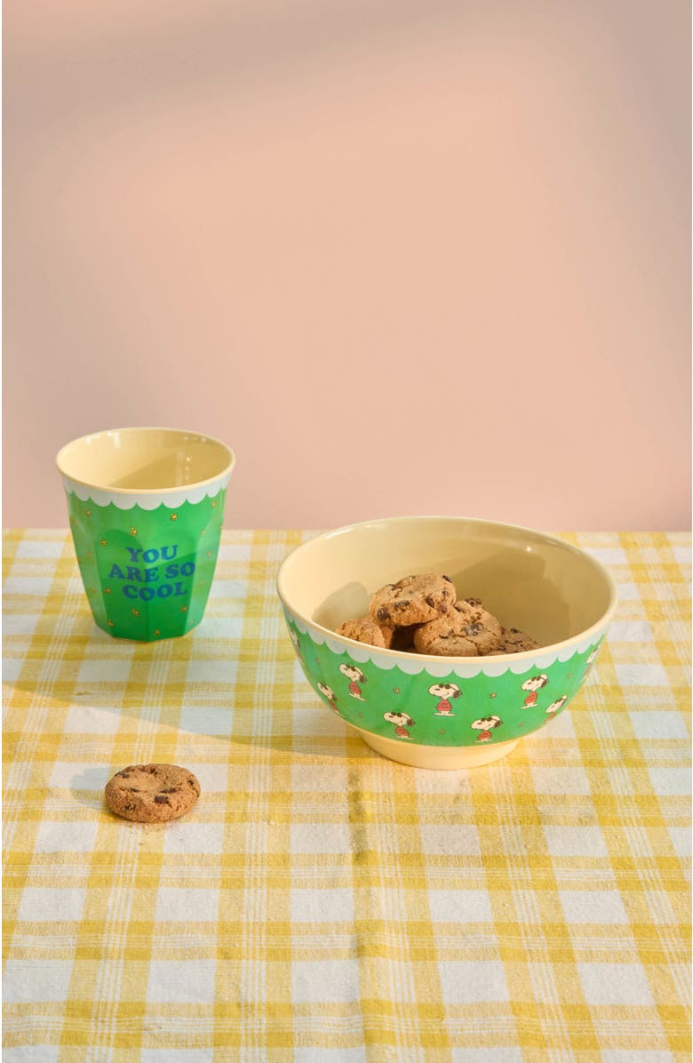 Rice by Rice Melamine Cup Snoopy, Alternate, color, Green