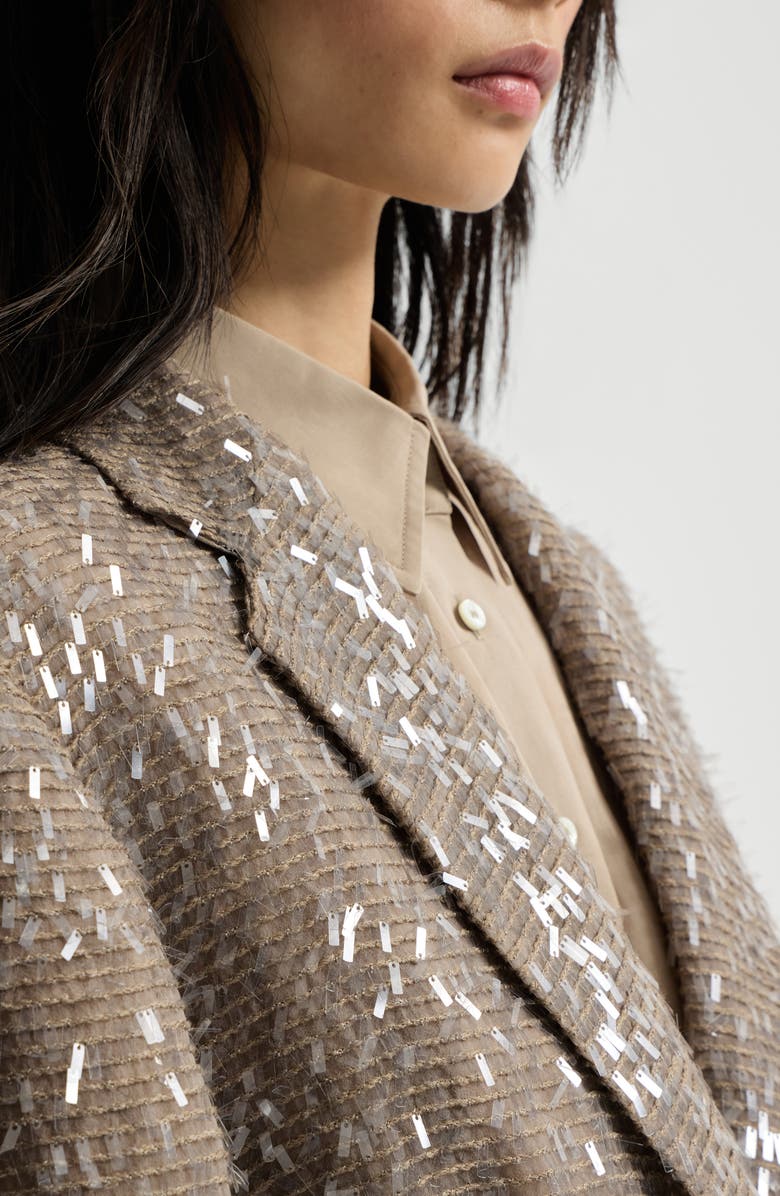 Brunello Cucinelli Dazzling Embroidery blazer, Alternate, color, Rope