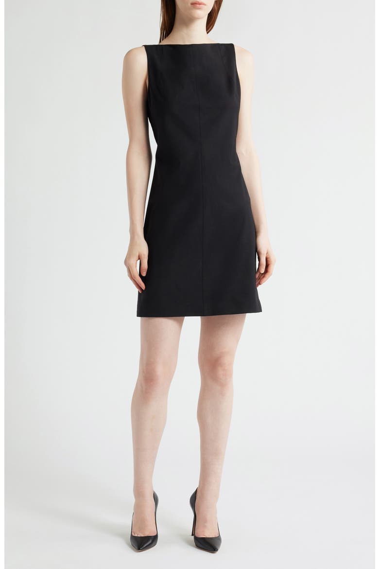 theory black sleeveless dress Boat Neck Stretch Wool Minidress (Women) Valentino, Knitted minidress, Women, DRESSBUNDLE Theory for Good Theory’s Color:Ivory/Hot Pink