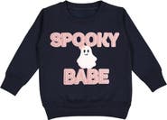 Sweet Wink Spooky Babe Patch Halloween Sweatshirt