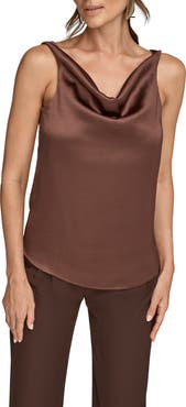 Donna Karan New York Cowl Neck Charmeuse Tank