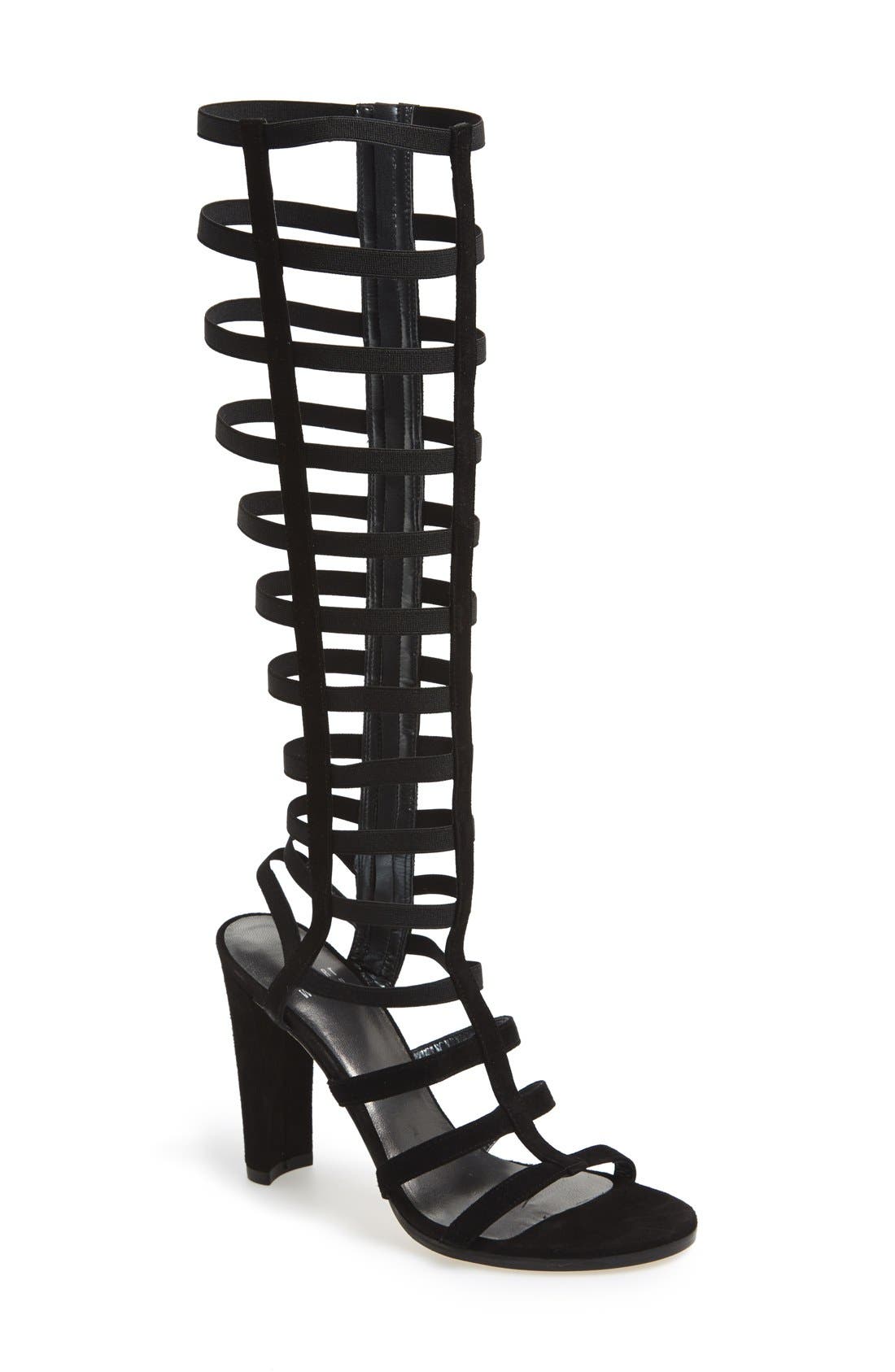 Stuart Weitzman 'Cagedup' Gladiator Sandal, Main, color, 