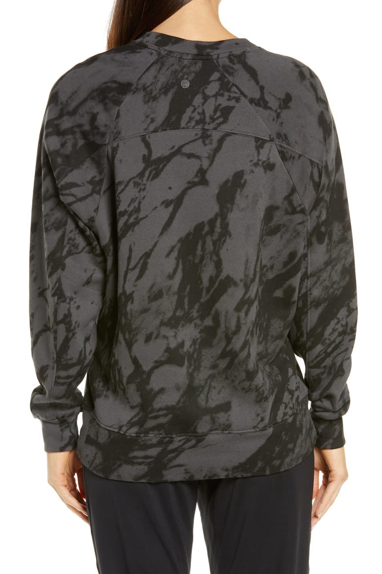 Jamie Ink Print Crewneck Sweatshirt, Alternate, color, GREY FORGED BLURRED INK PRINT
