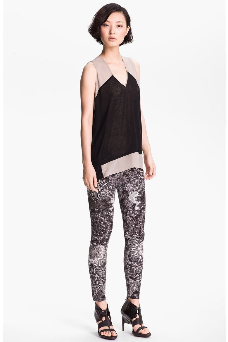 Medallion Print Leggings, Alternate, color, TAUPE MULTI