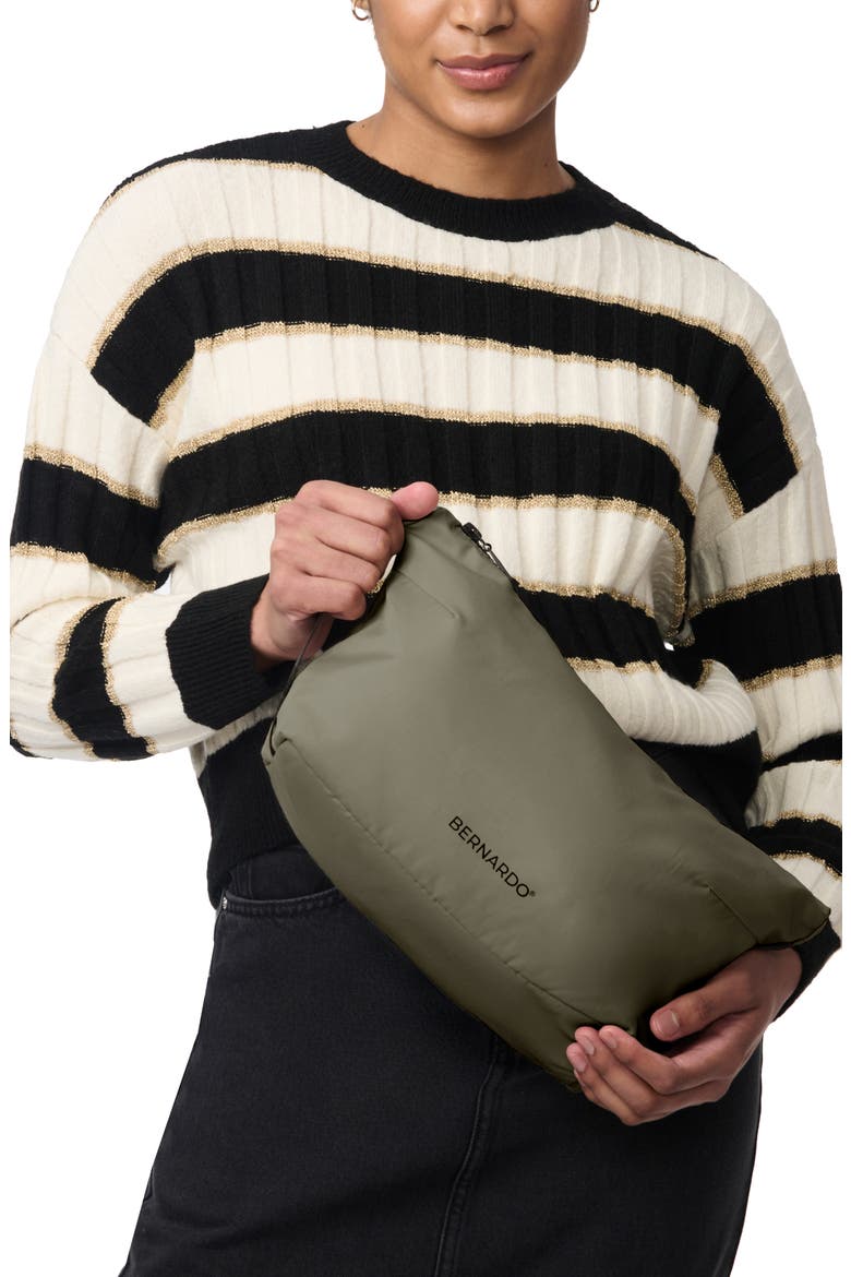 Water Resistant Tie Belt Packable Raincoat, Alternate, color, ARMY GREEN