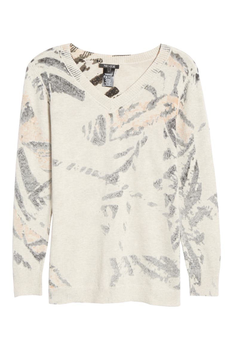 Foothill V-Neck Cotton Sweater, Alternate, color, NEUTRAL MULTI