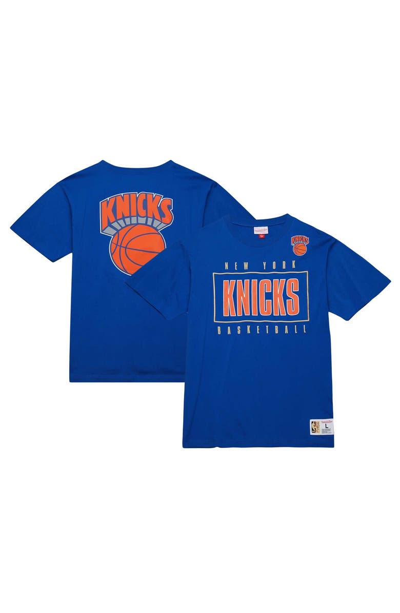 Mitchell & Ness Men's Mitchell & Ness Blue New York Knicks Hardwood Classics Team OG 2.0 Premium Vintage Logo T-Shirt, Alternate, color, 