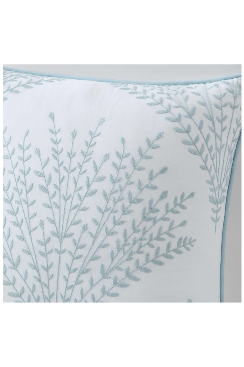 Cottage Leaf Cotton Decorative Pillow, Alternate, color, WHITE/ WINTER BLUE