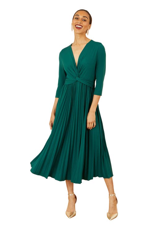 Jersey Knot Waist Midi Dress