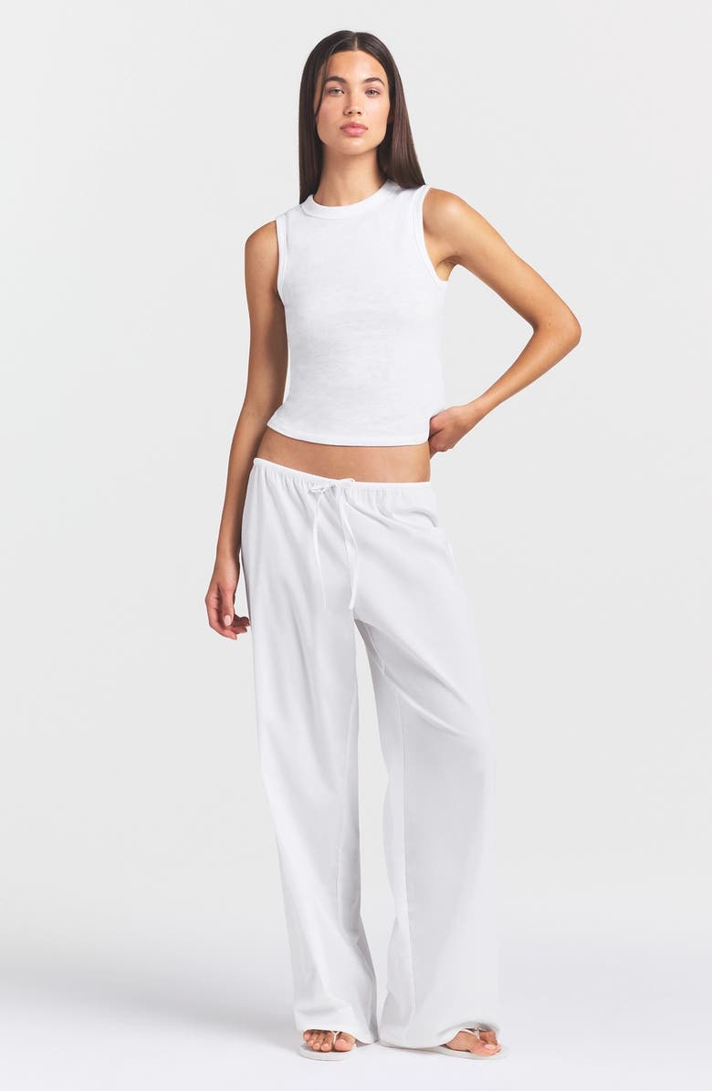 SKIMS Worn In Jersey Crewneck Tank, Alternate, color, Snow