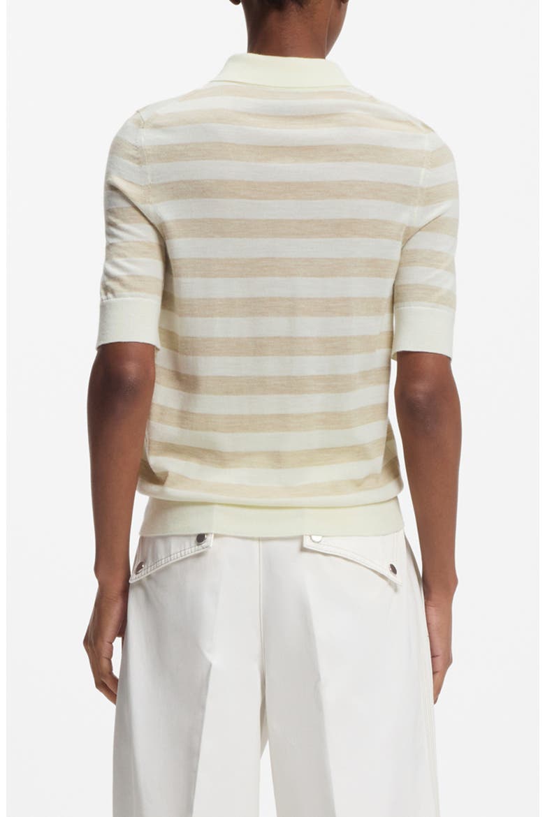 Fidenka Stripe Merino Wool Polo, Alternate, color, PUMICE STRIPE
