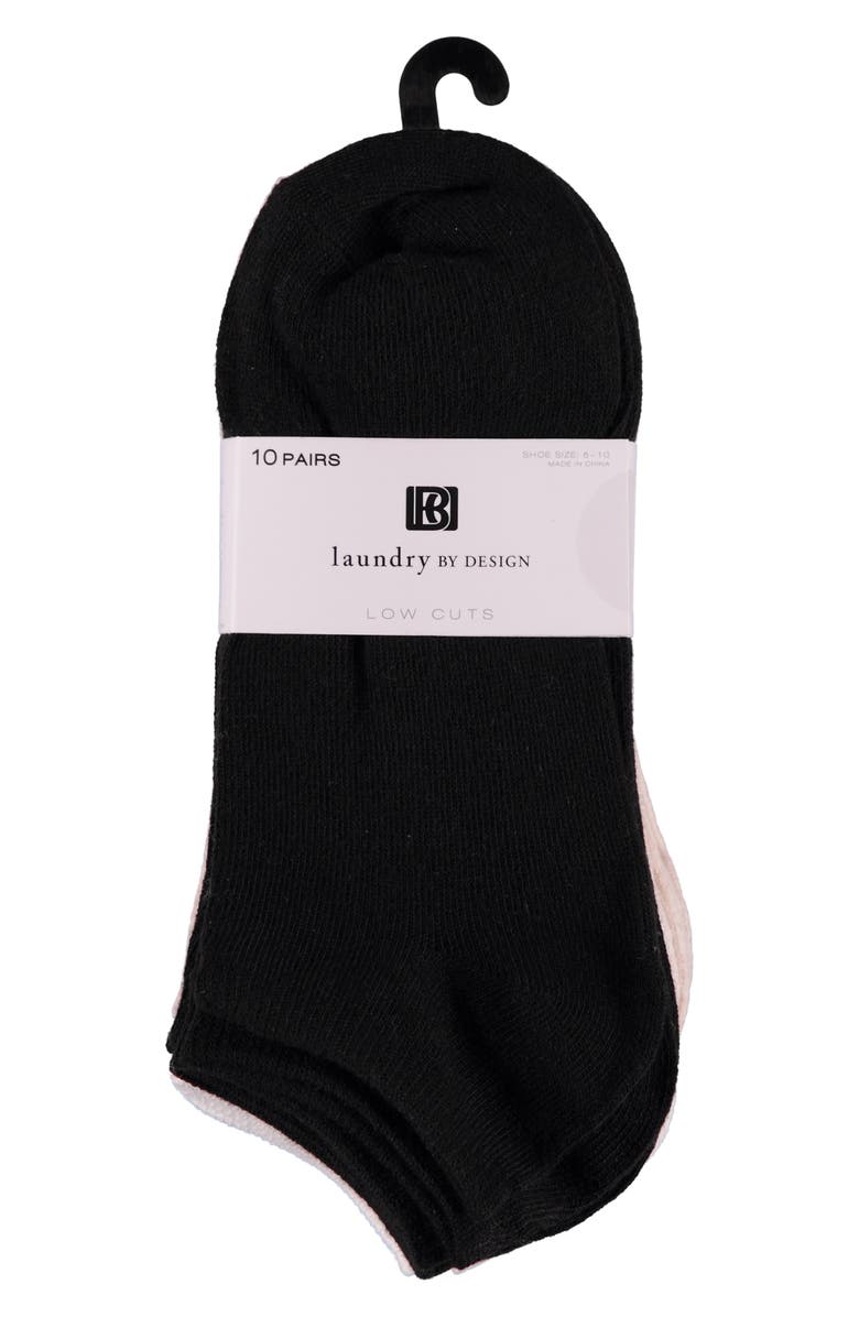 Laundry by Shelli Segal 10-Pack Assorted Ankle Socks, Alternate, color, Oatmeal Heather/ White/ Black