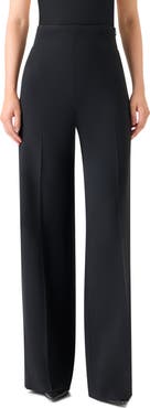 Akris Fiyuki Wool Blend Double Face Wide Leg Pants