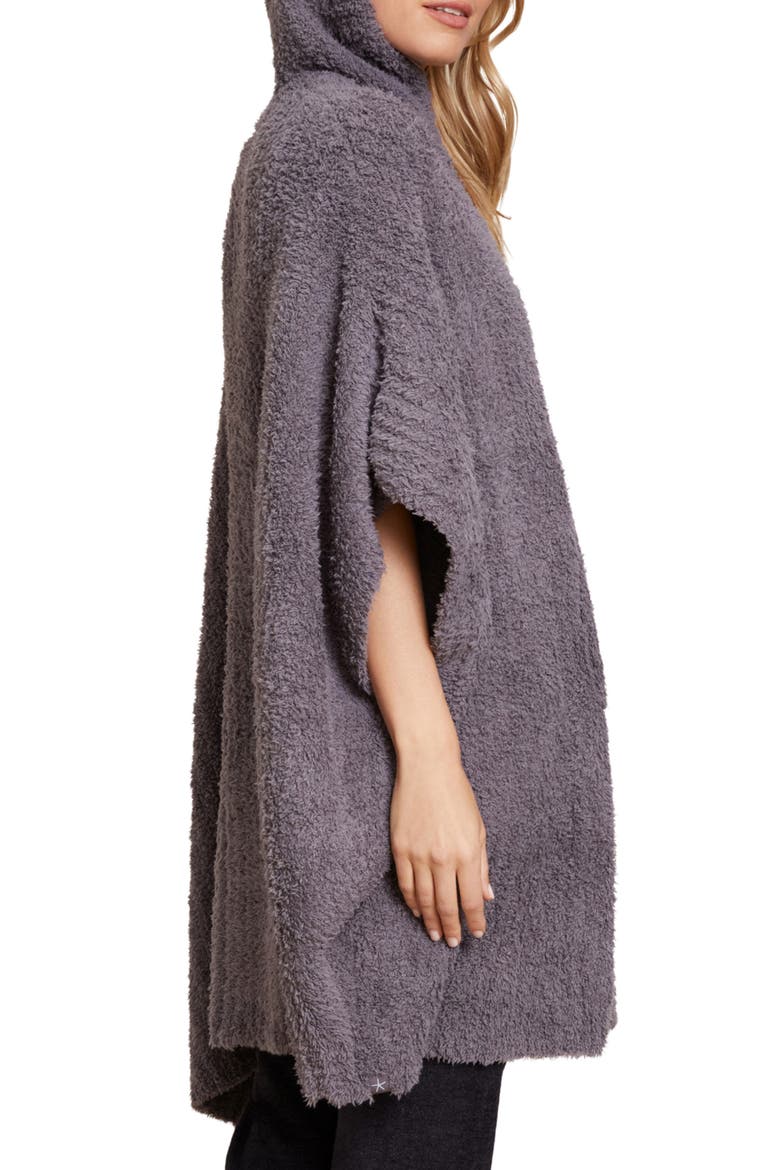 CozyChic® Ribbed Hooded Poncho, Alternate, color, CARBON