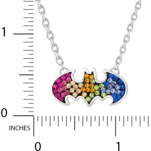 Dc Comics Batman Stainless Steel Crystal Necklace In Multi