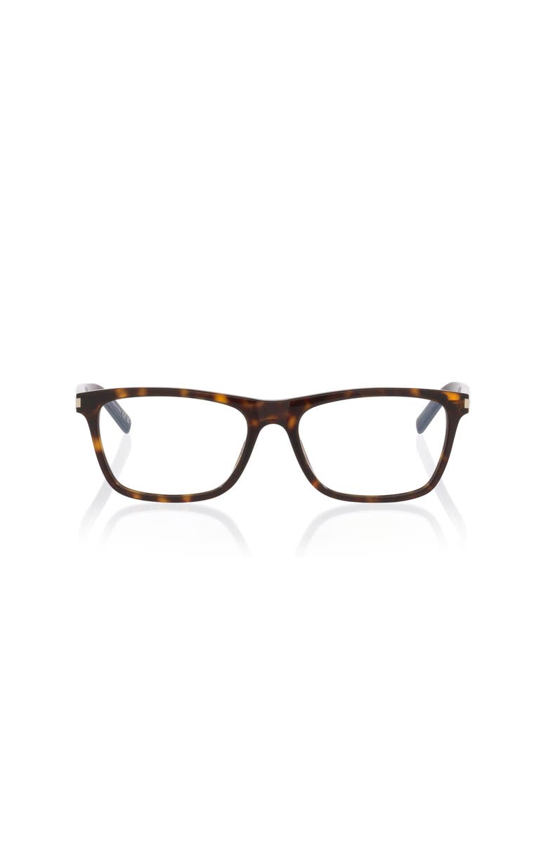 Saint Laurent 58mm Rectangle optical glasses, Alternate, color, Tortoise