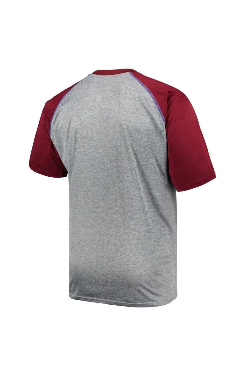 PROFILE Men's Heather Gray Colorado Avalanche Big & Tall Logo Raglan T-Shirt, Alternate, color, Heather Gray