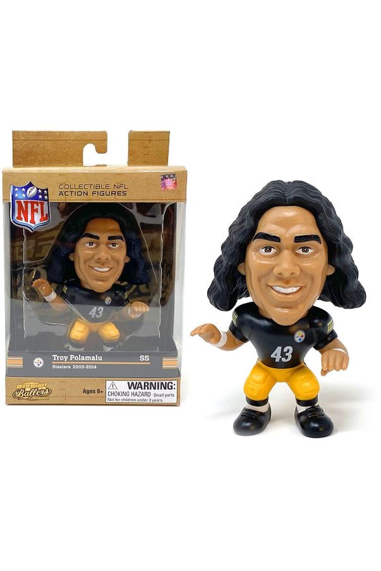 Troy Polamalu (Pittsburgh Steelers) NFL Legends Big Shot Ballers 5" Figure, Main, color, Multi-Color