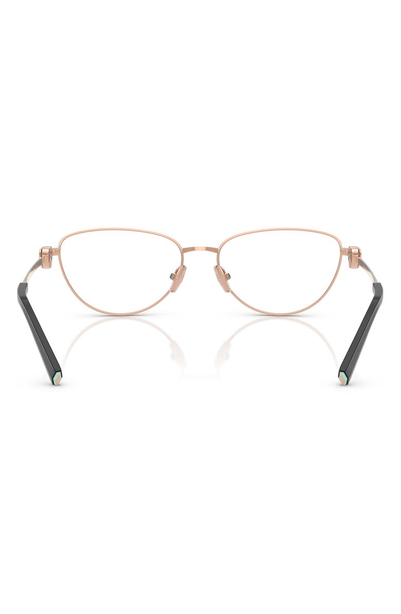 Tiffany & Co. 54mm Oval Optical Glasses, Alternate, color, Rose Gold Blk
