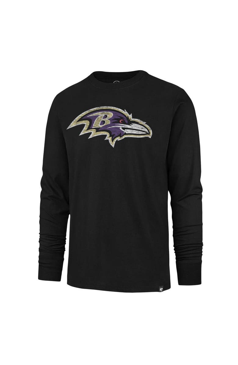 '47 Men's '47 Black Baltimore Ravens Premier Franklin Long Sleeve T-Shirt, Alternate, color, Black
