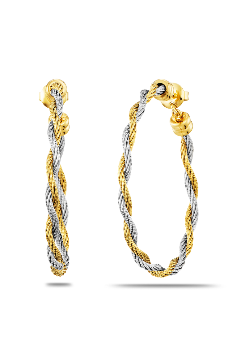 Love Twist Hoop Earrings, Main, color, Bicolor