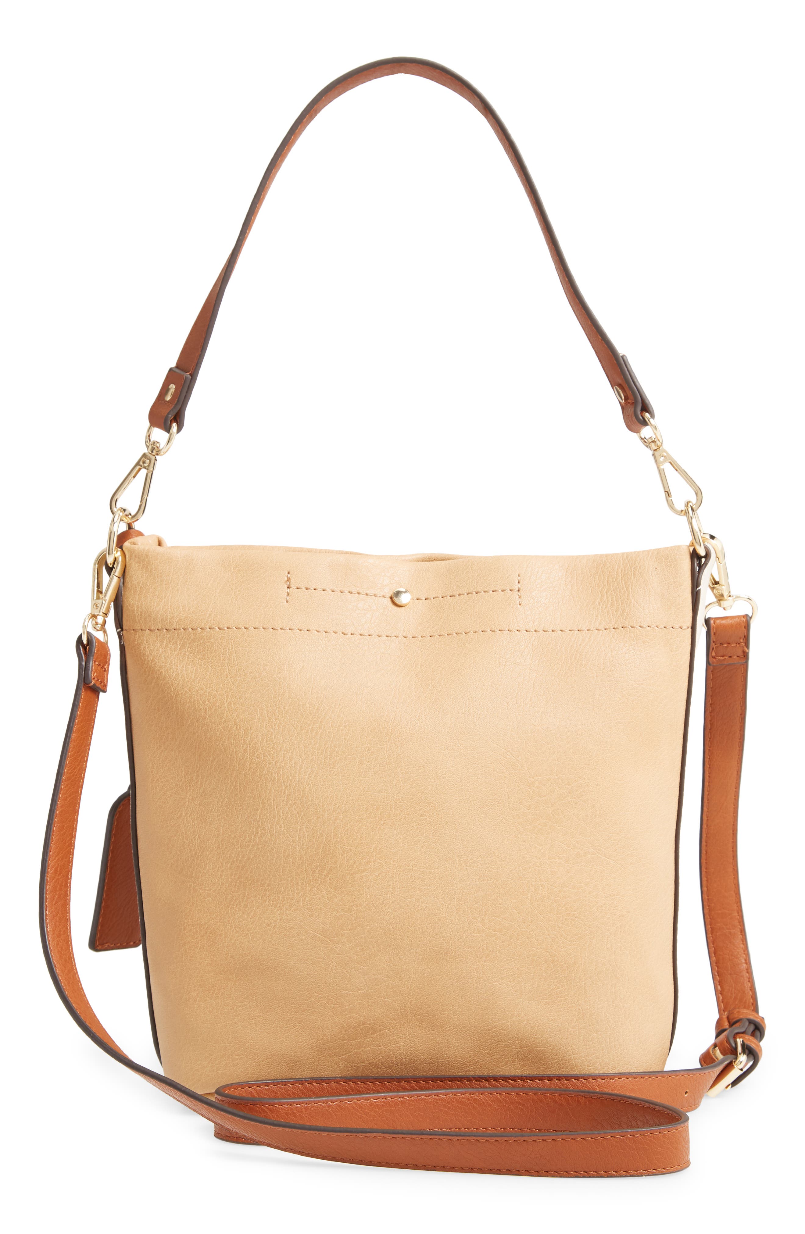 Beryl Faux Leather Bucket Bag, Alternate, color, NATURAL COMB