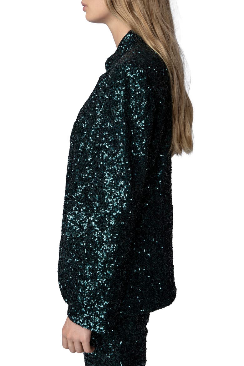 Very Sequin Jacket, Alternate, color, PEACOCK