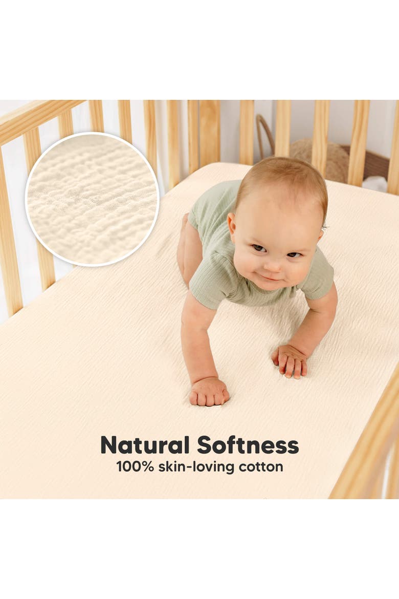 2-Pack Lyra Muslin Crib Sheets, Alternate, color, Cameo